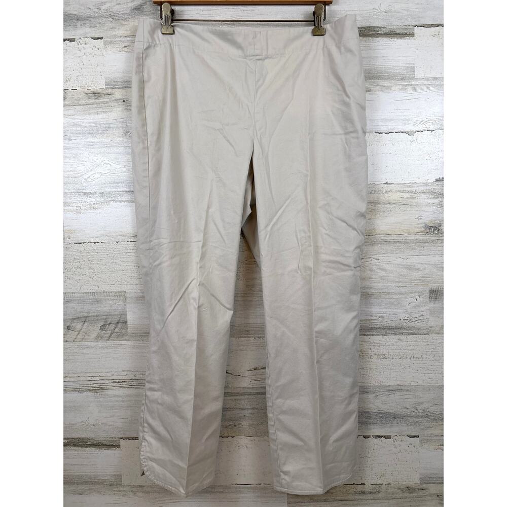 Talbots Heritage Khaki Ankle Pants Womens 14 Flat Front Casual Classic Tan